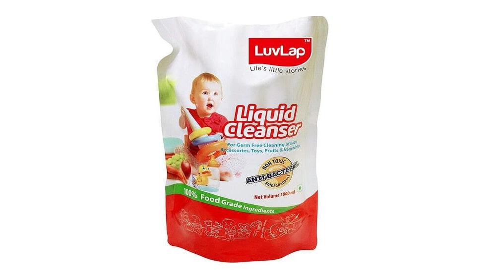 LuvLap Anti-Bacterial Baby Bottles Accessories and Vegetable Liquid Cleanser Refill Pack 1L Emallcart