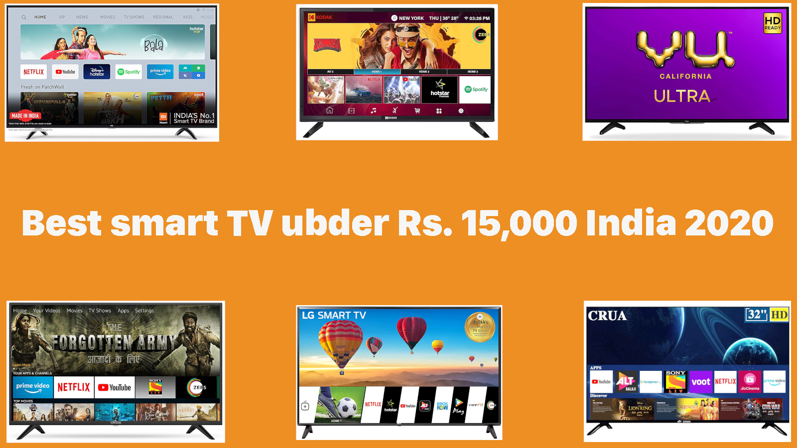 Best smart tv under 15000 in India 2020