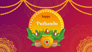 Traditional Puthandu celebration with "kanni," decorations, and festive meals